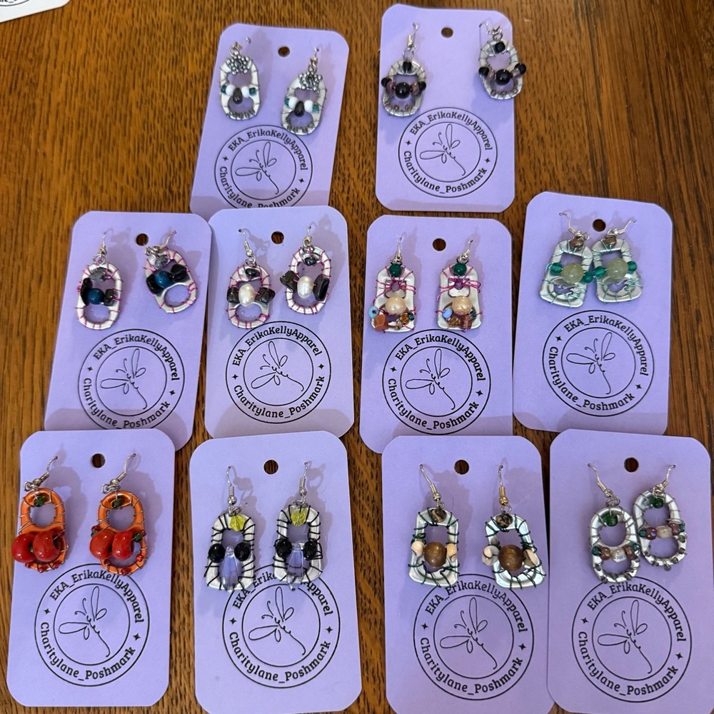 VARIOUS STYLES! HANDMADE UPCYCLED EARRINGS LISTING FOR LIVE SHOWS